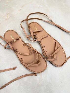 KAANAS Kluang Ankle Wrap Espadrille Sandals